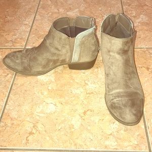 Candies Tan Suede Booties